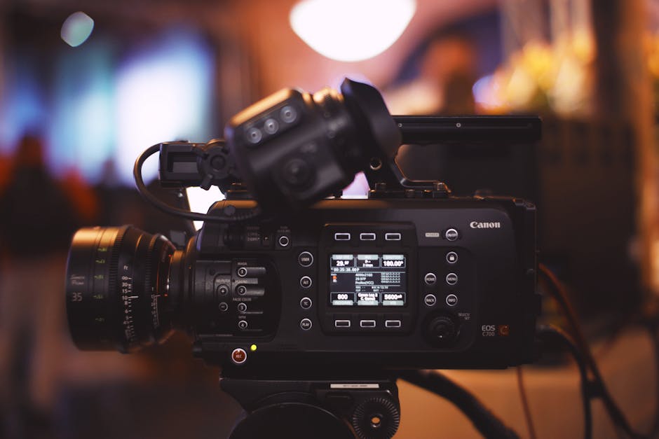 Professional video camera used by wedding videographer