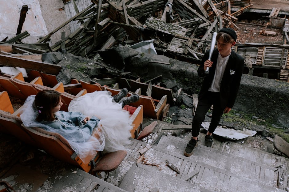 Cinematic wedding couple during their special day